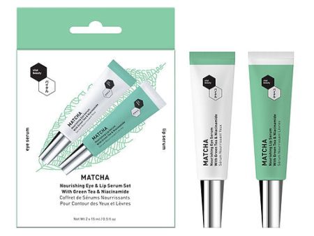 Vital Beauty Matcha Nourishing Eye & Lip Serum Set with Green Tea and Niacinamide Online Hot Sale