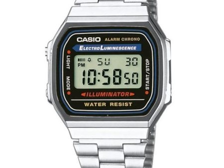 Orologio Unisex Casio A168W-1 Nero Argentato (Ø 36 mm) Discount